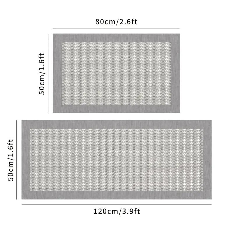 2-Piece Stylish Kitchen Mats Set: Anti-Slip & Water-Resistant