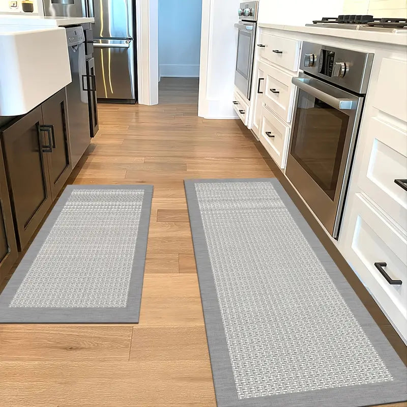 2-Piece Stylish Kitchen Mats Set: Anti-Slip & Water-Resistant